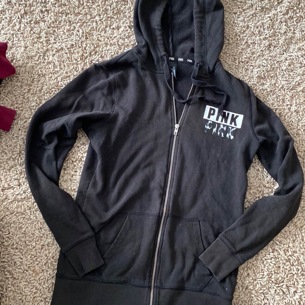 Pink zip a sweatshirt